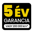 5 év garancia